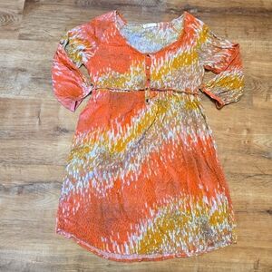 Tulle Medium Orange and Yellow Mini Dress